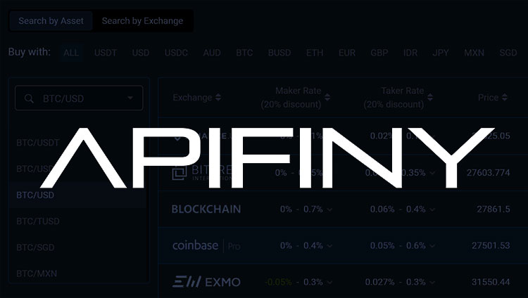 Crypto trading network Apifiny launches new smart order routing feature across 20+ exchanges